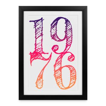 Millésime 1976 - Affiche encadrée (27 × 37 cm) - noir - Devant