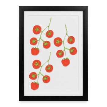 Tomato Bush Impressionism - Framed poster (27 × 37 cm) - black - Front
