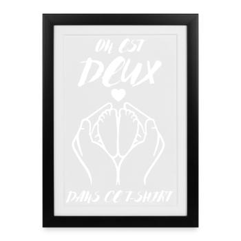 Annonce De Grossesse on Est Deux dans Ce Tee - Affiche encadrée (27 × 37 cm) - noir - Devant