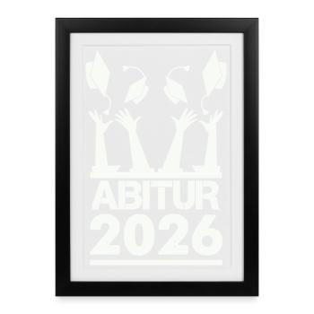 Motif de la cérémonie de remise des diplômes de l’Abitur 2026 - Affiche encadrée (27 × 37 cm) - noir - Devant