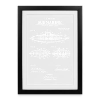 Submarine Patent Print - Framed poster (27 × 37 cm) - black - Front