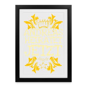 Cadeau pour Andreas - Affiche encadrée (27 × 37 cm) - noir - Devant