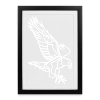 White Eagle in Flight - Framed poster (27 × 37 cm) - black - Front