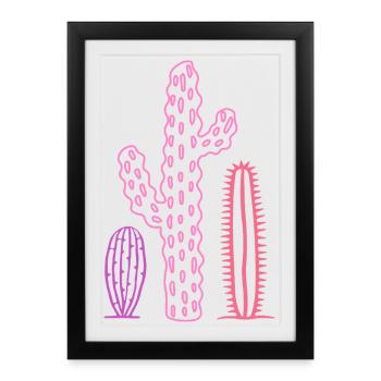 Colorful Cactus Shirt – Boho Desert Style - Framed poster (27 × 37 cm) - black - Front