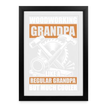 Woodworking grandpa Woodworking carpenter carpenter - Framed poster (27 × 37 cm) - black - Front