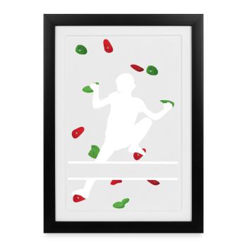 Kids White Climbing Wall – Custom Adventure - Framed poster (27 × 37 cm) - black - Front
