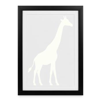 Giraffe Silhouette - Framed poster (27 × 37 cm) - black - Front