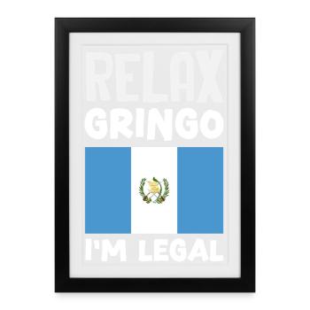 T-shirt Drapeau du Guatemala Fierté & Chapín Maison - Affiche encadrée (27 × 37 cm) - noir - Devant
