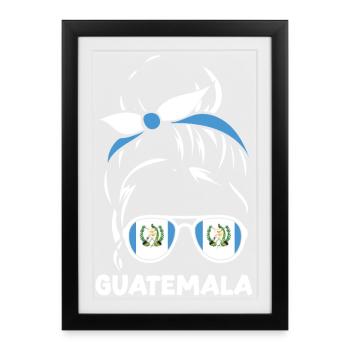 T-shirt Drapeau du Guatemala Fierté & Chapín Maison - Affiche encadrée (27 × 37 cm) - noir - Devant
