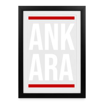Typographie en blocs gras d’Ankara - Affiche encadrée (27 × 37 cm) - noir - Devant