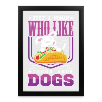 Taco Chien Propriétaire de chien Tacos Chiot Chiot - Affiche encadrée (27 × 37 cm) - noir - Devant