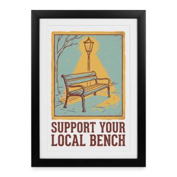 Bench de soutien - Affiche encadrée (27 × 37 cm) - noir - Devant