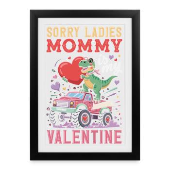 Cœur rétro design de la Saint-Valentin Amour - Affiche encadrée (27 × 37 cm) - noir - Devant