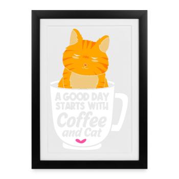tabby cat - Framed poster (27 × 37 cm) - black - Front