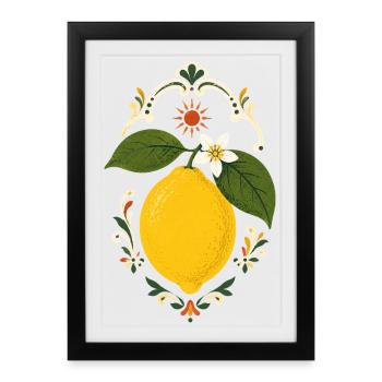 Italian Lemon in Summer Style - Framed poster (27 × 37 cm) - black - Front