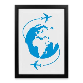 Around the World - Affiche encadrée (27 × 37 cm) - noir - Devant