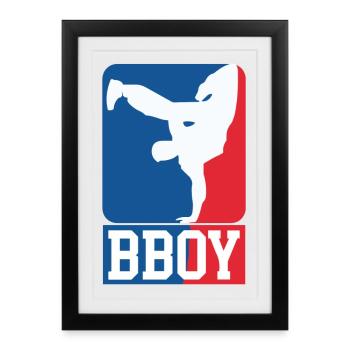 Breakdance B-Boy Streetdance Design Hip Hop Danse - Affiche encadrée (27 × 37 cm) - noir - Devant