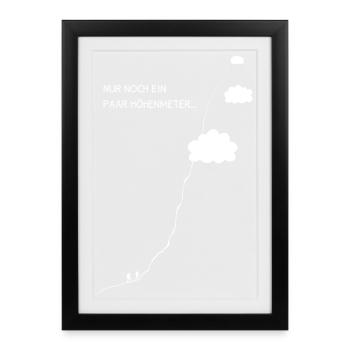 Bergsteigen, Bergwandern, Höhenmeter Berge wandern - Gerahmtes Poster (27 × 37 cm) - Schwarz - Vorne
