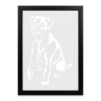 Border Terrier "Black Edition" - Framed poster (27 × 37 cm) - black - Front