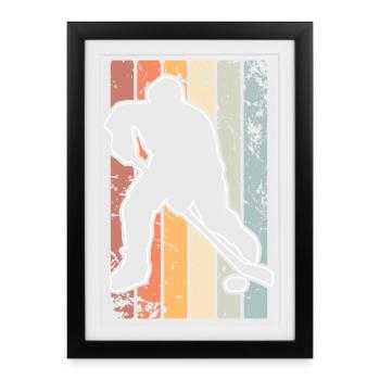 Eishockey - Gerahmtes Poster (27 × 37 cm) - Schwarz - Vorne