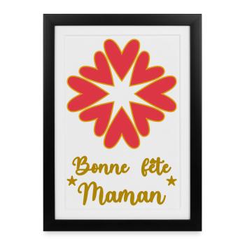 FÊTE DES MÈRES. BONNE FÊTE MAMAN. MAMAN - Affiche encadrée (27 × 37 cm) - noir - Devant