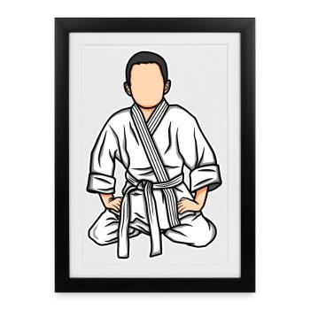Drôle d’enfant de judo - Affiche encadrée (27 × 37 cm) - noir - Devant
