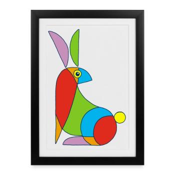 Funny Bunny - Framed poster (27 × 37 cm) - black - Front