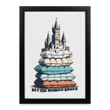 Betten Burgen Bauer - Gerahmtes Poster (27 × 37 cm) - Schwarz - Vorne