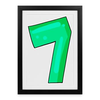Number 7 Number Seven - Framed poster (27 × 37 cm) - black - Front