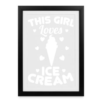 Ice Cream Girl - Framed poster (27 × 37 cm) - black - Front