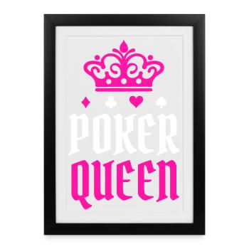 Casino Poker Poker Tour Joueur Professionnel Reine - Affiche encadrée (27 × 37 cm) - noir - Devant