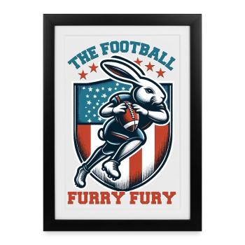 Lièvre aujourd’hui, parti demain : la fureur poilue du football - Affiche encadrée (27 × 37 cm) - noir - Devant