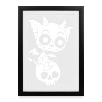 Little White Demon Rests - Framed poster (27 × 37 cm) - black - Front