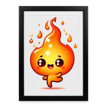Feuer - Gerahmtes Poster (27 × 37 cm) - Schwarz - Vorne