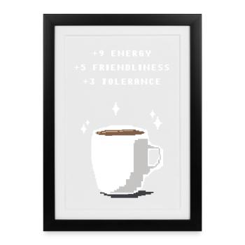 Coffee boost - Framed poster (27 × 37 cm) - black - Front