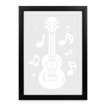 Ukulele - Framed poster (27 × 37 cm) - black - Front