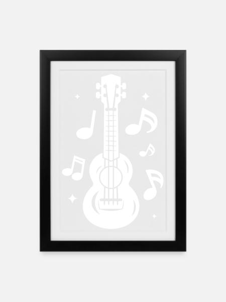 Ukulele - Framed poster (27 × 37 cm) - black