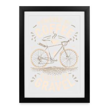 Coffee Powered Bike Graphic - Framed poster (27 × 37 cm) - black - Front