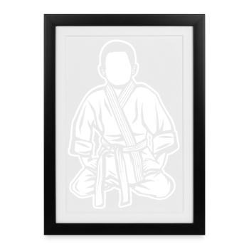 Judo Garçon - Affiche encadrée (27 × 37 cm) - noir - Devant