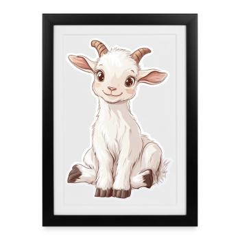 Chèvre - Affiche encadrée (27 × 37 cm) - noir - Devant