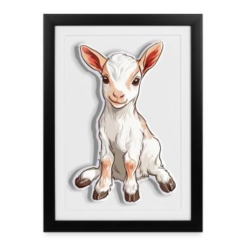 Chèvre - Affiche encadrée (27 × 37 cm) - noir - Devant