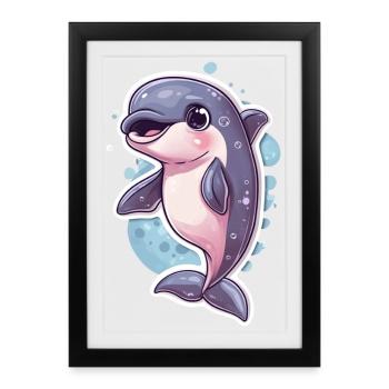 Dolphin - Framed poster (27 × 37 cm) - black - Front