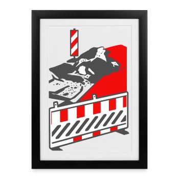 Building site - Framed poster (27 × 37 cm) - black - Front