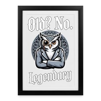 Alter Kein legendärer Eulen-Geburtstag - Gerahmtes Poster (27 × 37 cm) - Schwarz - Vorne