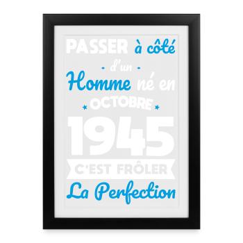80th Birthday - Born in October 1945 - Framed poster (27 × 37 cm) - black - Front