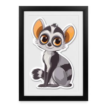 lemur - Framed poster (27 × 37 cm) - black - Front