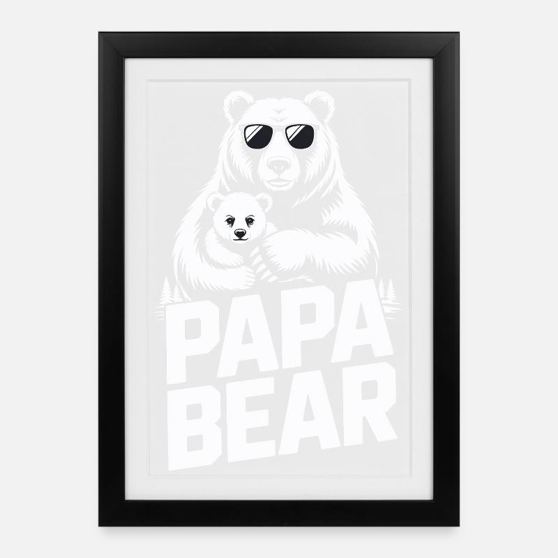 papa bear - Gerahmtes Poster (27 × 37 cm) - Schwarz