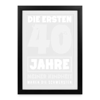Drôle 40e anniversaire cadeau chemise d’anniversaire - Affiche encadrée (27 × 37 cm) - noir - Devant