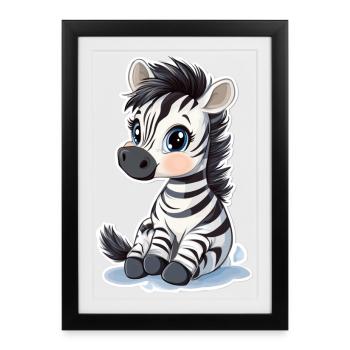 Zebra - Framed poster (27 × 37 cm) - black - Front