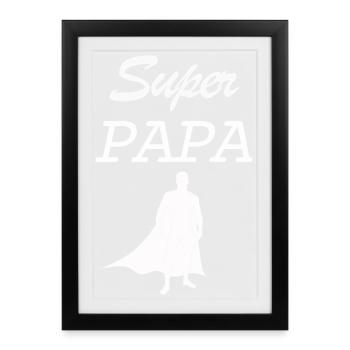 papa fêtes des pères cadeau fête des pères - Affiche encadrée (27 × 37 cm) - noir - Devant